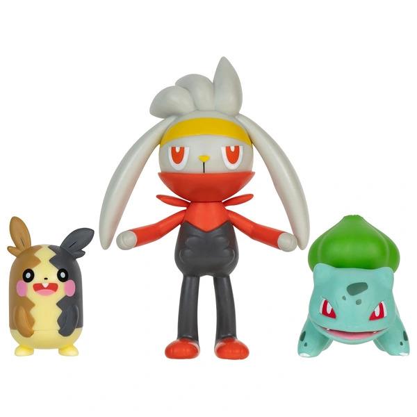 Pokemon Raboot, Morpeko & Bulbasaur Figure Set